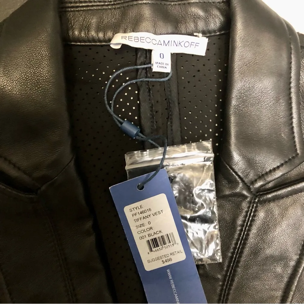 NWT  Tiffany Vest Genuine Leather Utility Moto Biker Grunge sz 0 - Image 8