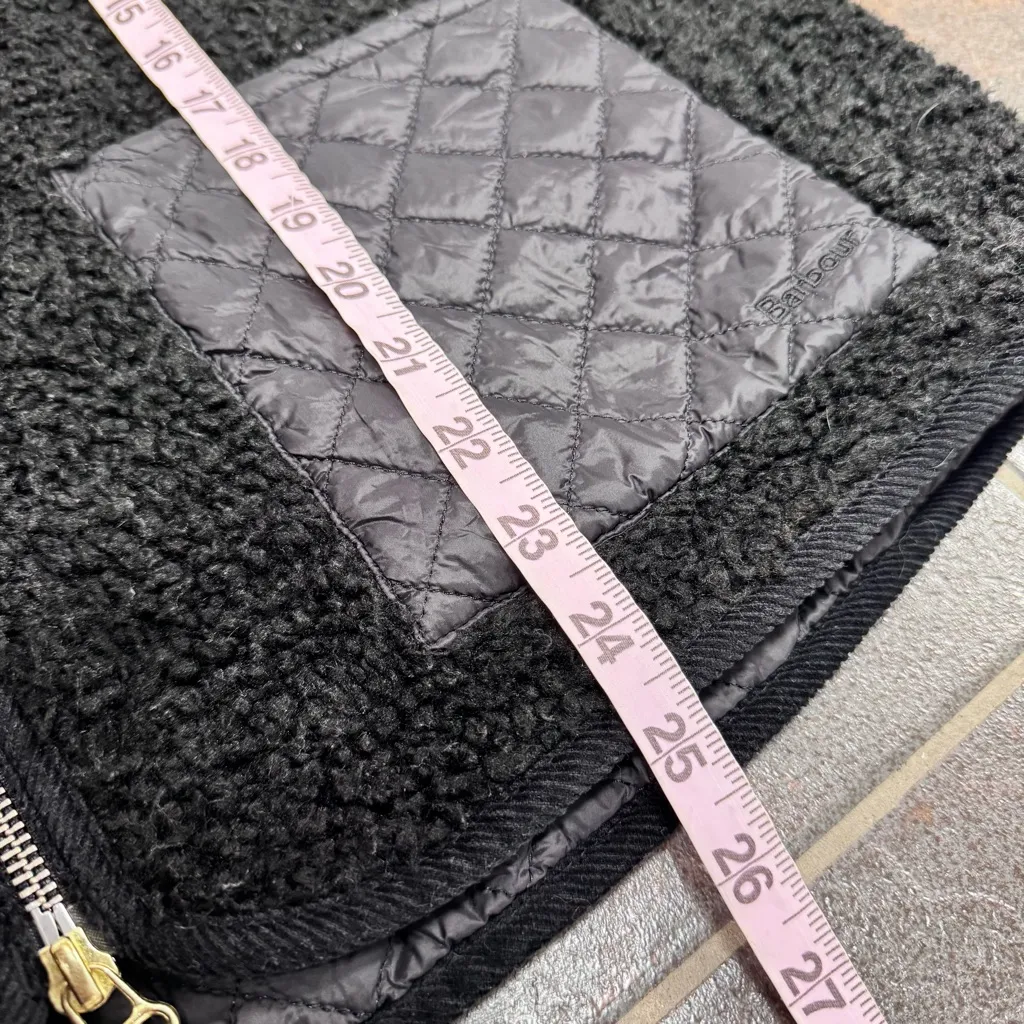 Barbour x Alexa Chung Sherpa Teddy Quilted Zip Hazel Jacket Black US 10 - Image 14