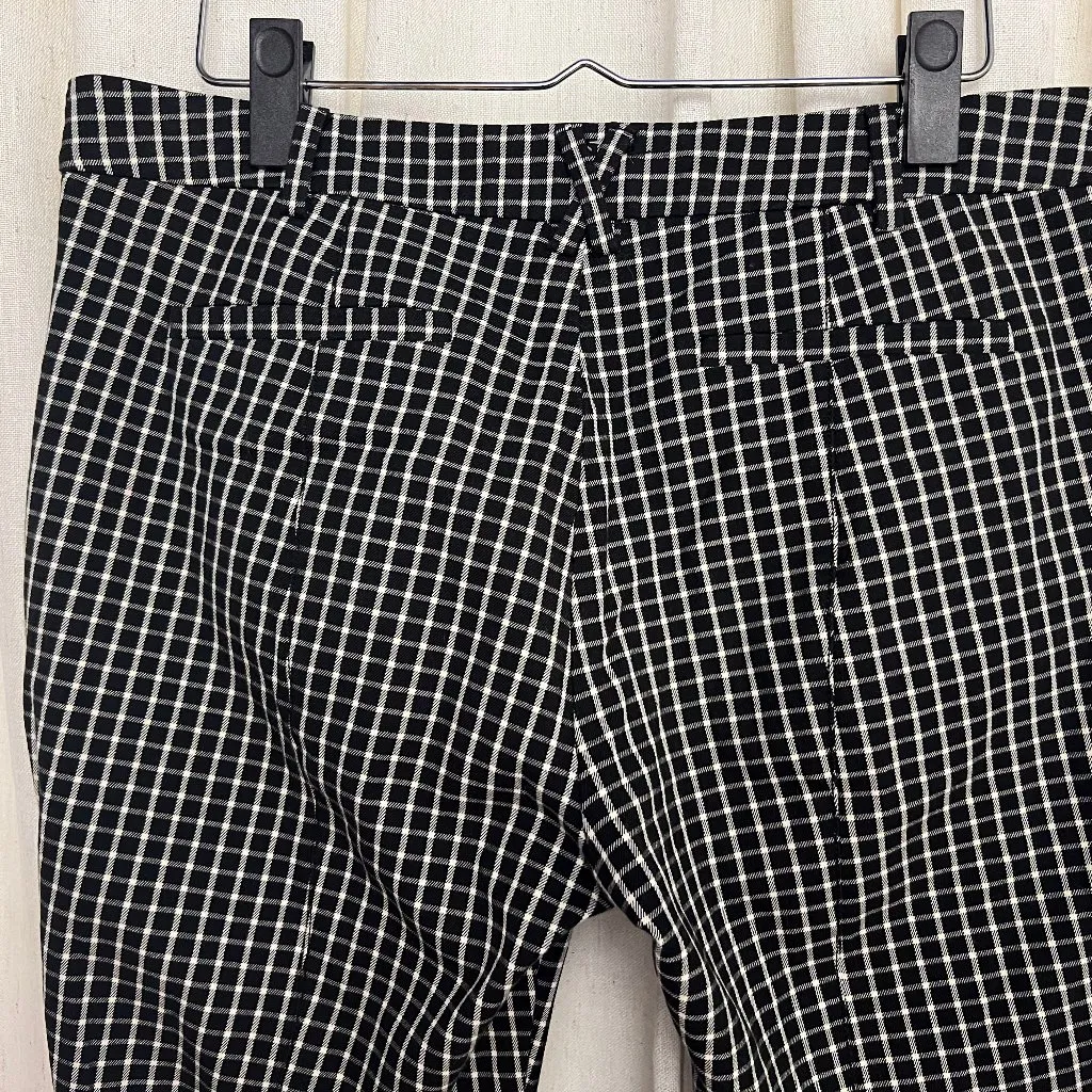Anthropology Essential Slim Pants Black and White Checkered Womens US Size 6 - Image 5