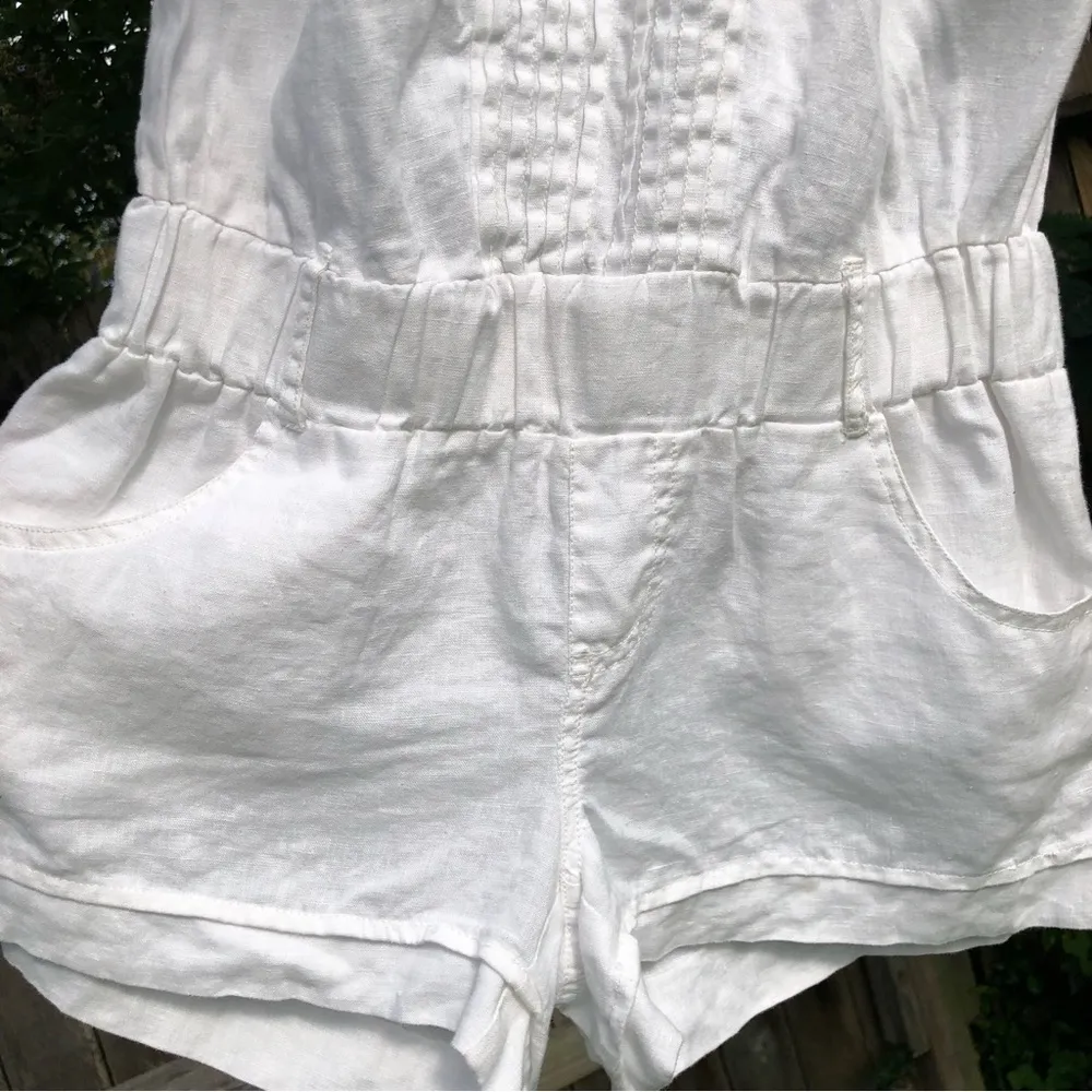 50% Off XOXO White Linen Romper w/pockets S - Image 4