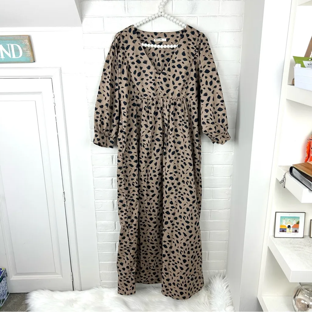 Marine Layer Alani Poplin Maxi Dress in Abstract Animal Size L - Image 3