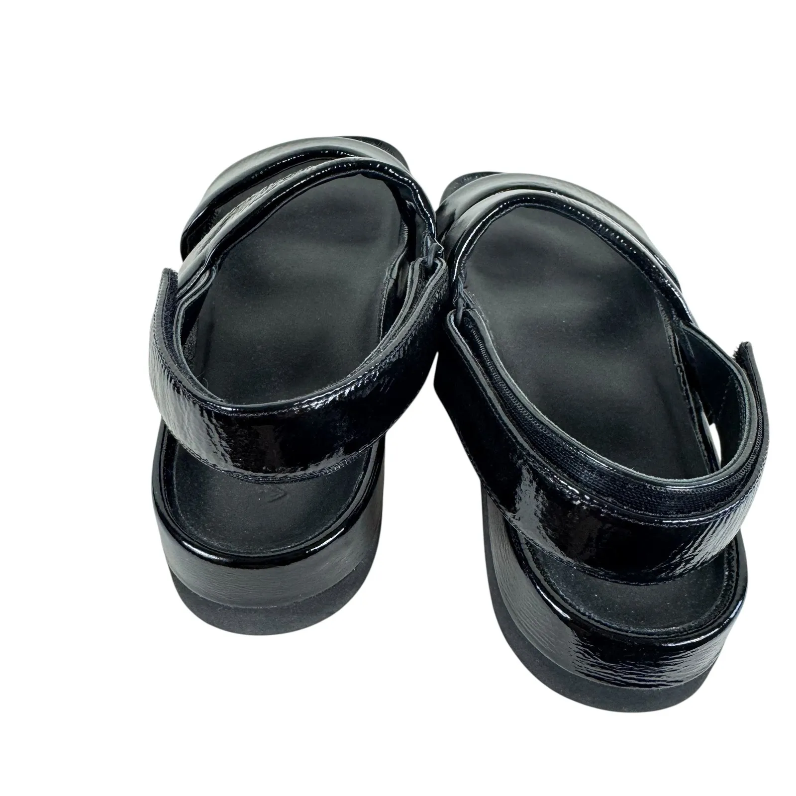 NWOT Vince Gemini Crinkle Black Patent Leather Platform Sandals Size 9.5 - Image 3