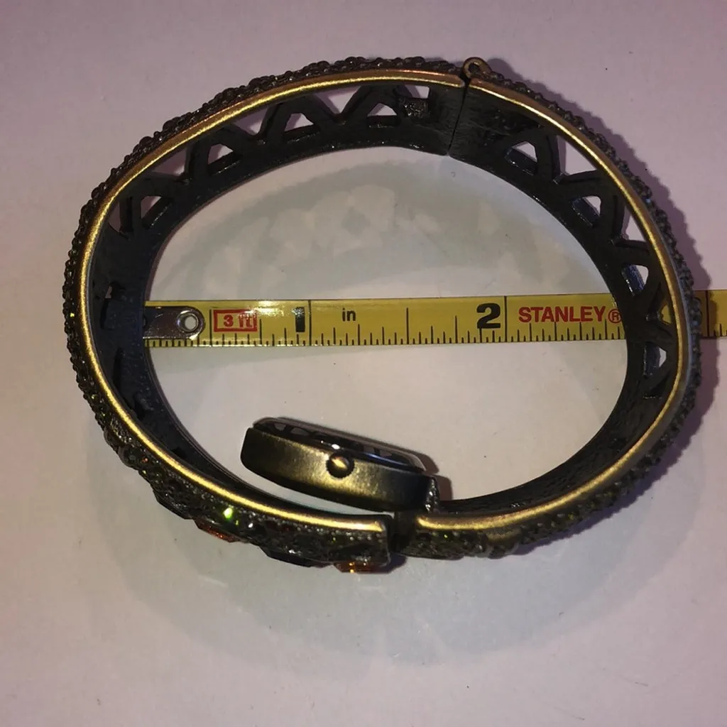 Heidi Daus CZ Rhinestones Hidden Watch Bangle Bracelet Gold - Image 11