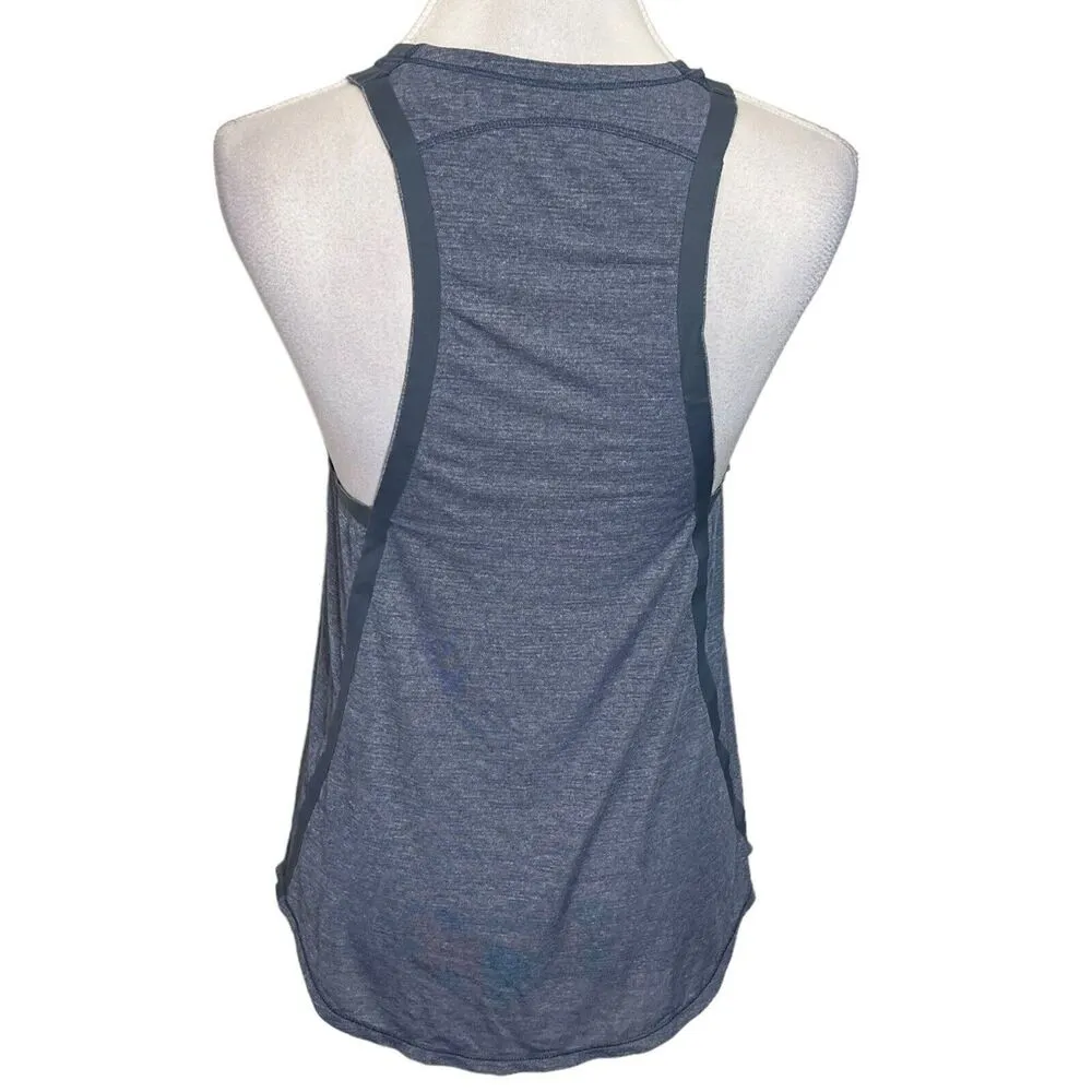 Lululemon On Track Singlet Heather Allover Steel Blue Running Tank Women Size XS - Image 4