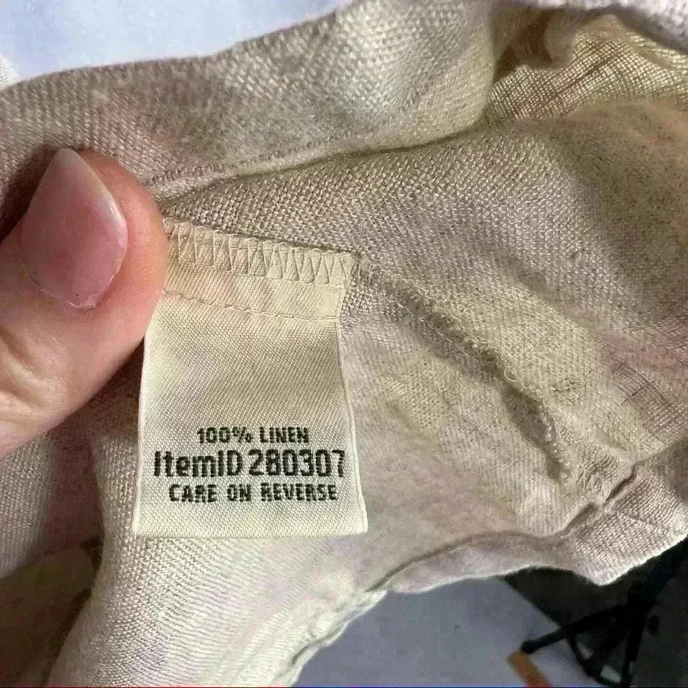 LL.Bean 100% Linen Oatmeal Color Sleeveless Button up Dress Measurement Included Size undefined - Image 8