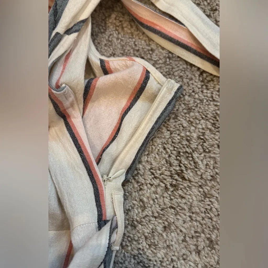 Billabong Striped Baggy Wide-Leg Jumpsuit Boho Coastal Linen Blend - Image 6