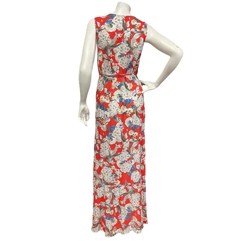 Maaji Women's Sleeveless V-neck Waist Tie Wrap Dress Floral Print one size - Image 4