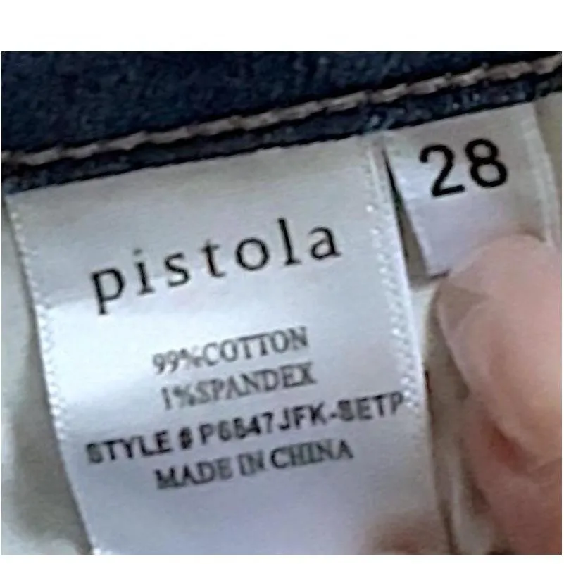 Pistola Women High-Rise Pintuck Skinny Jean Two-Tone Medium Wash Modern Chic - Image 6