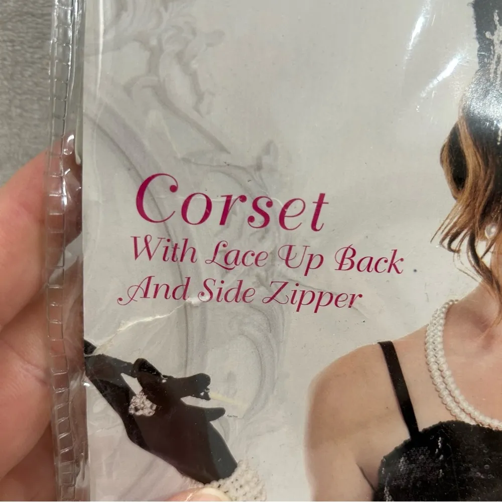 Music Legs Corset W/ Lace Up Back & Side Zipper Womens S Halloween Costume 70574 - Image 2