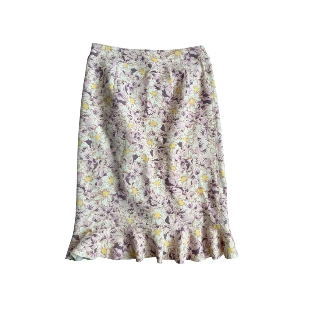 ANTHROPOLOGIE Floral Ruffle Dress skirt Size US 8 - Image 5