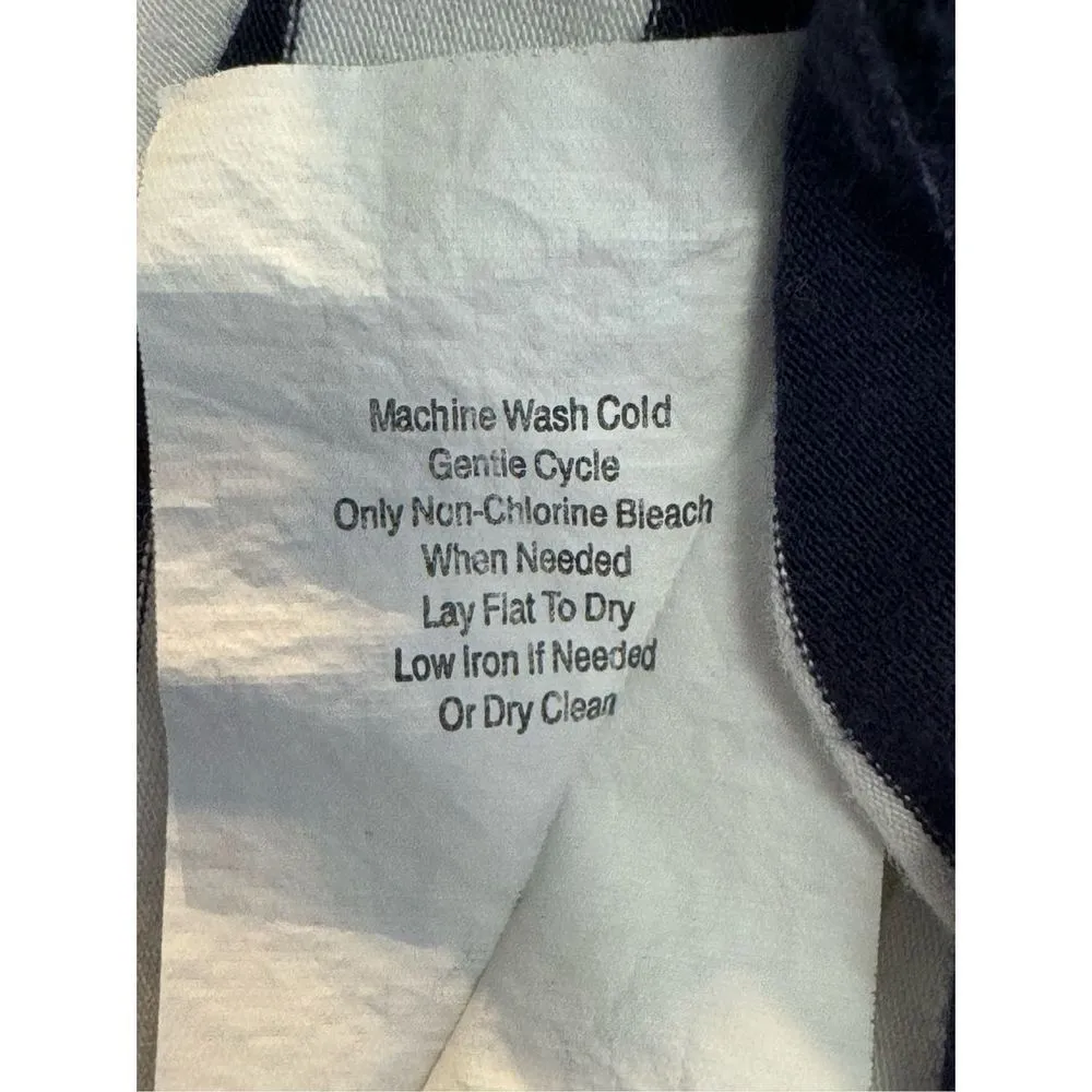 A Pea in the Pod Maternity Striped V-Neck Ruched Sides Tee Sz S White Blue - Image 7