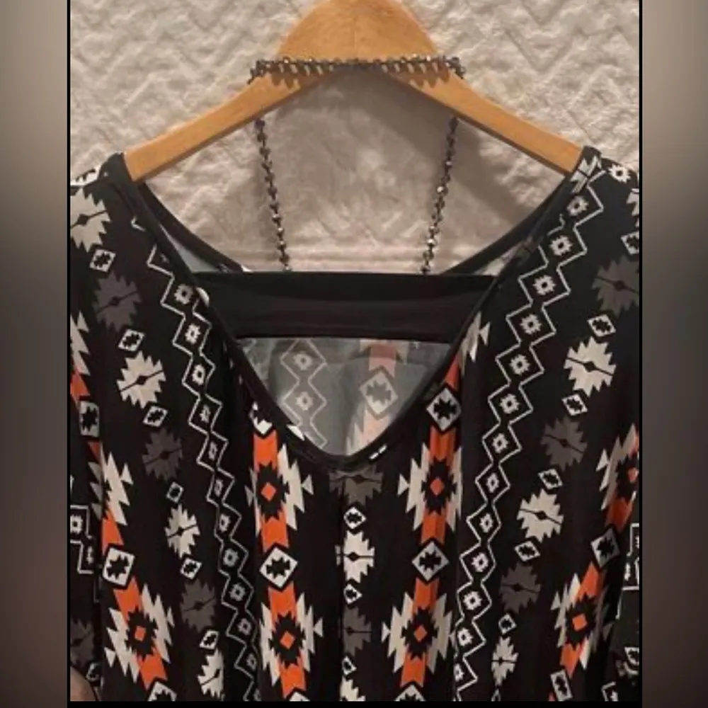 Western Eye Candy ❤️Aztec Print Top/Blouse for Women Plus Size 3X - Image 3