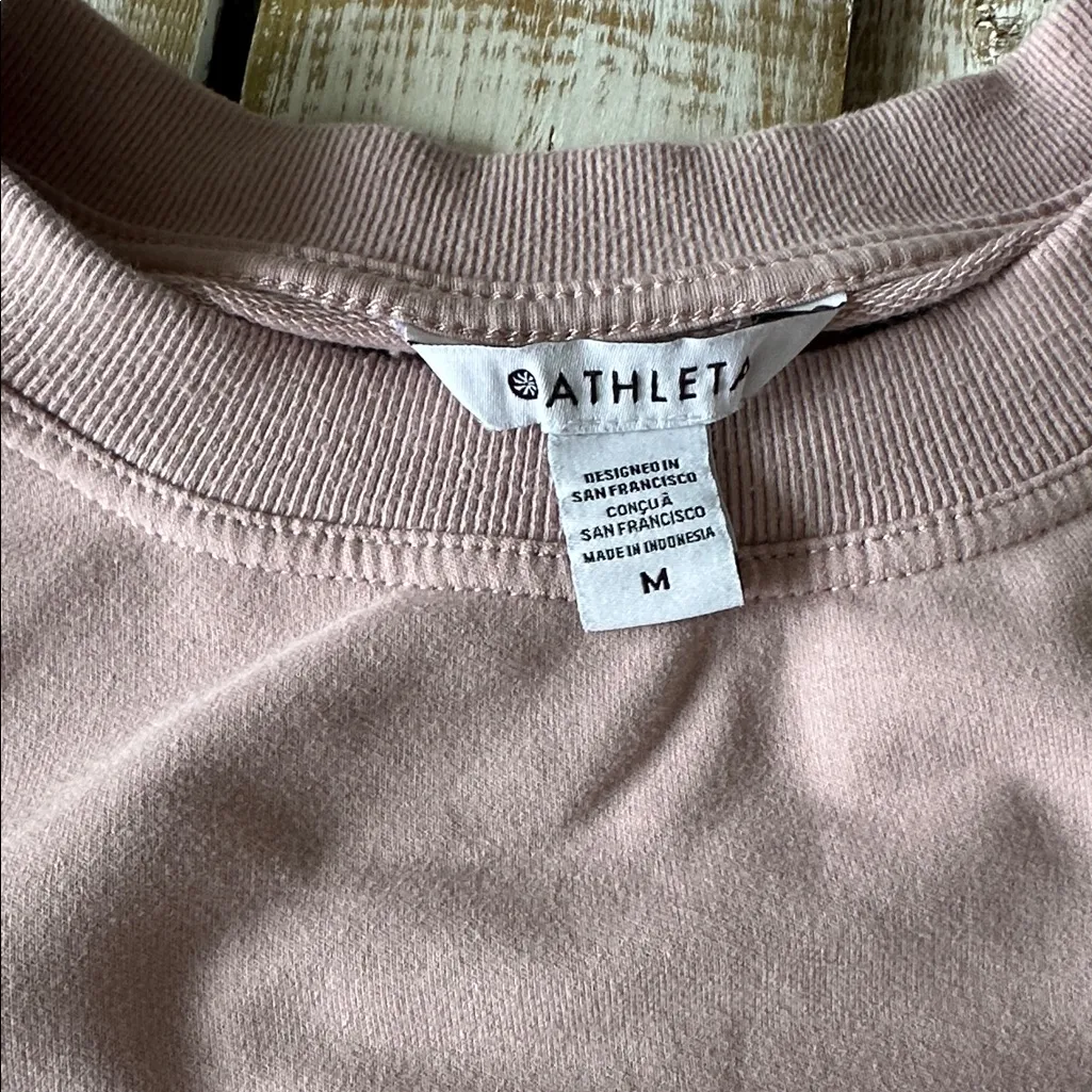 Athleta Retroterry Crewneck Pullover size M Pink - Image 2