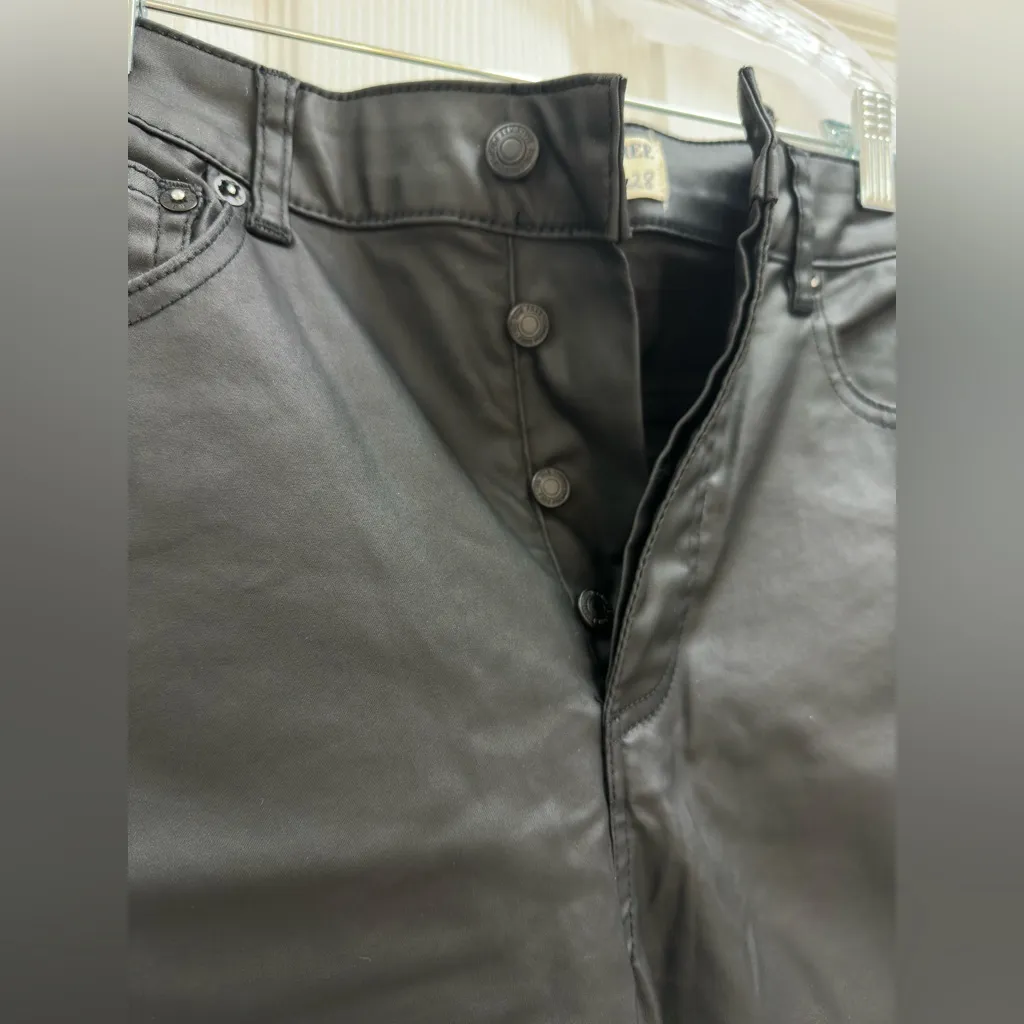We The Free Pacifica High Rise Straight Leg Black Faux Leather Pants Zs 28  New! - Image 6