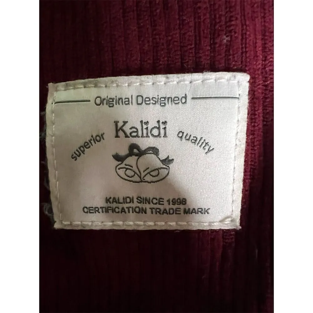 Women's Burgundy Corduroy Tote Bag with Zipper Closure Red - Image 7