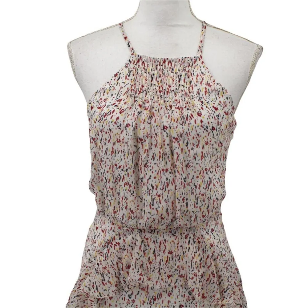 Joie Size 4 Lamberta Porcelain Silk Tiered Ruffle Flounce Hi Low Dress Halter - Image 2