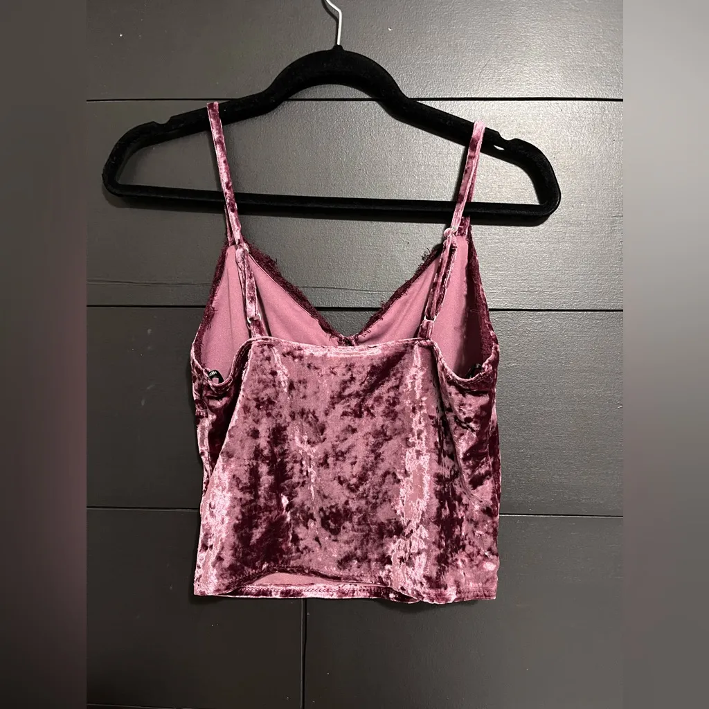 FOREVER 21 Crushed Velvet Coquette Baddie Women’s Tank Top Vintage Sz M EUC - Image 3
