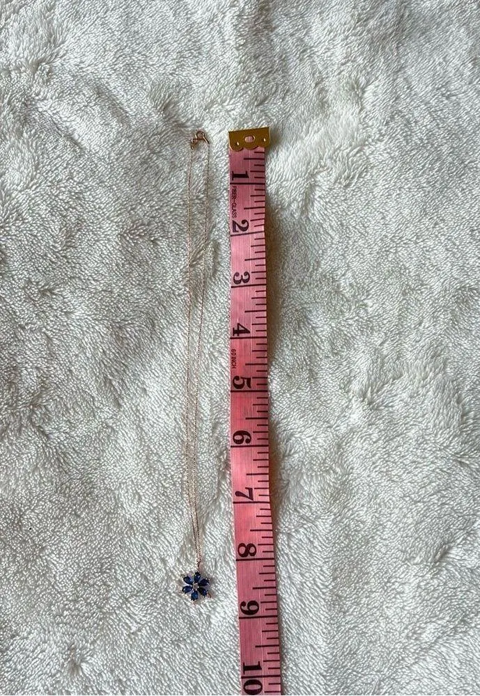 925 Silver Rose Plated Lotus Flower Necklace NEW Gold - Image 5