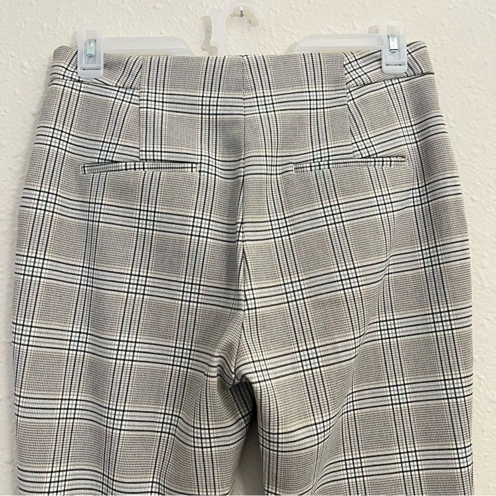 Zara Plaid Ankle Pants in Gray Size Large - Image 5