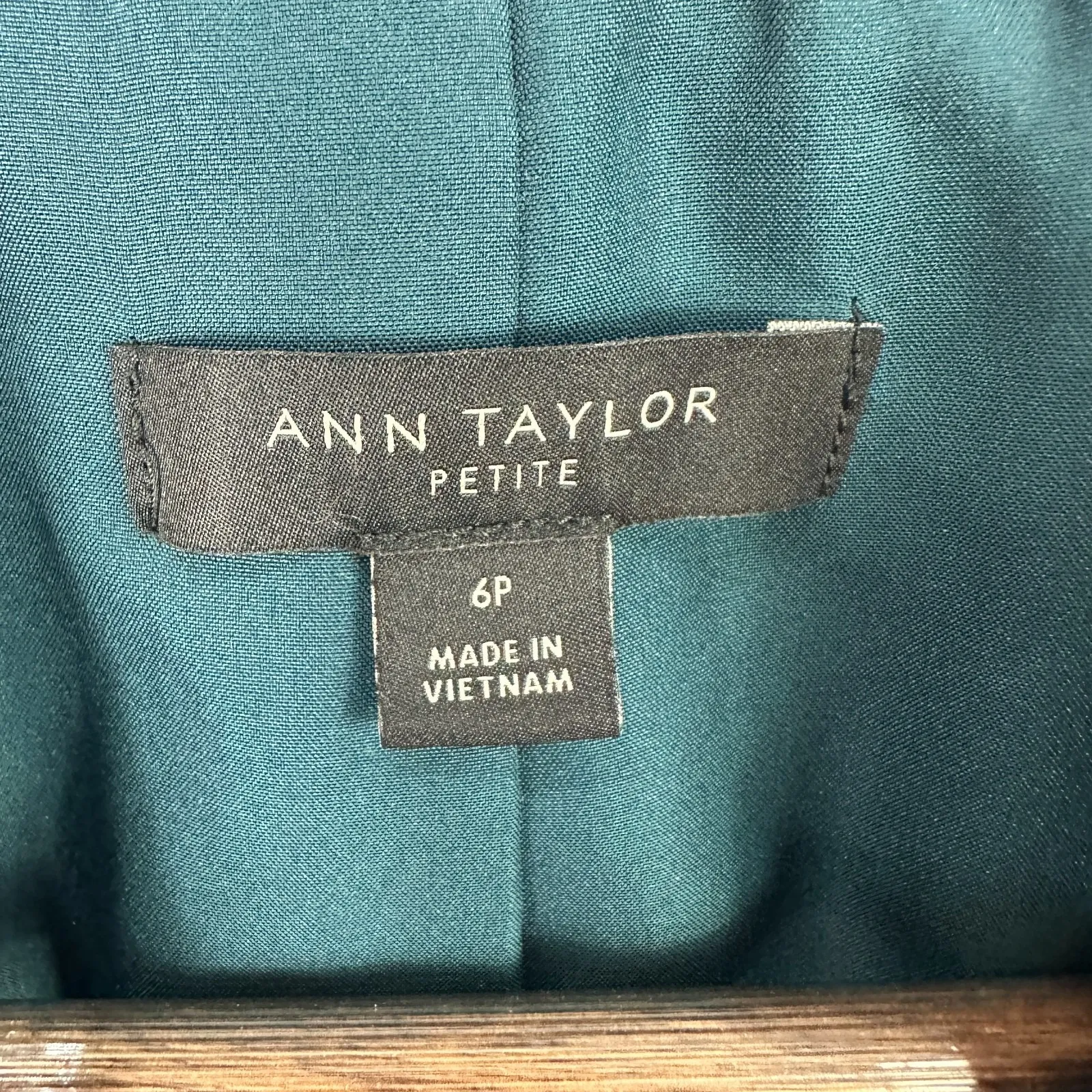Ann Taylor Petite 6P Teal Double Breasted Blazer Career‎ Preppy Quiet Luxury - Image 3