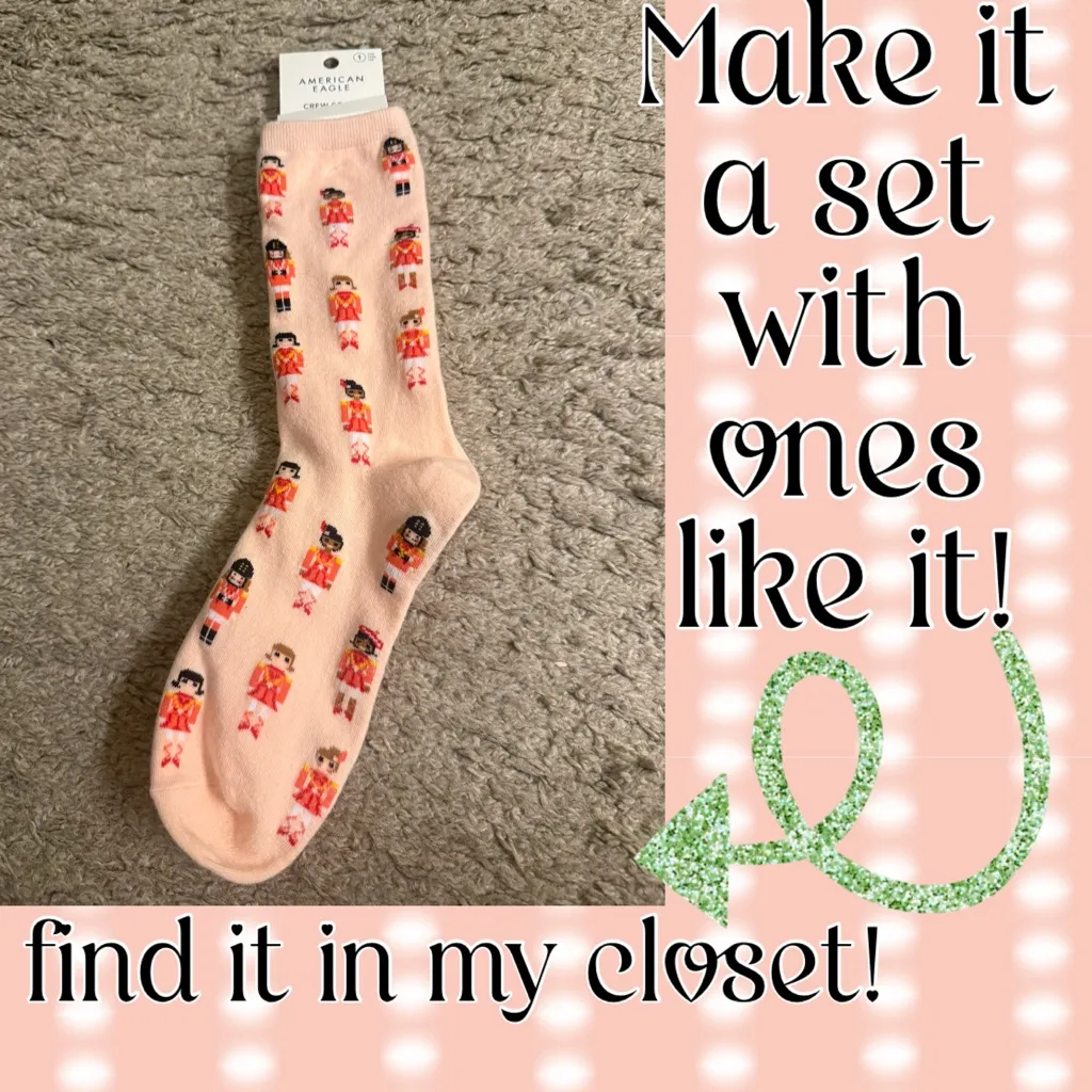 American Eagle Outfitters AE Grey Reindeer Fair Isle Super Soft Crew Socks NWT - Image 11