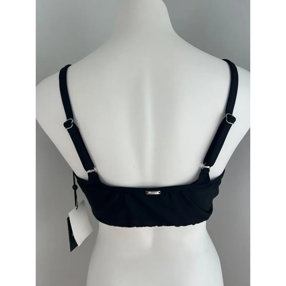 Womens DKNY Twist-Front Bikini Top Black XXL 50+ UPF/SPF Sun Protection - Image 4