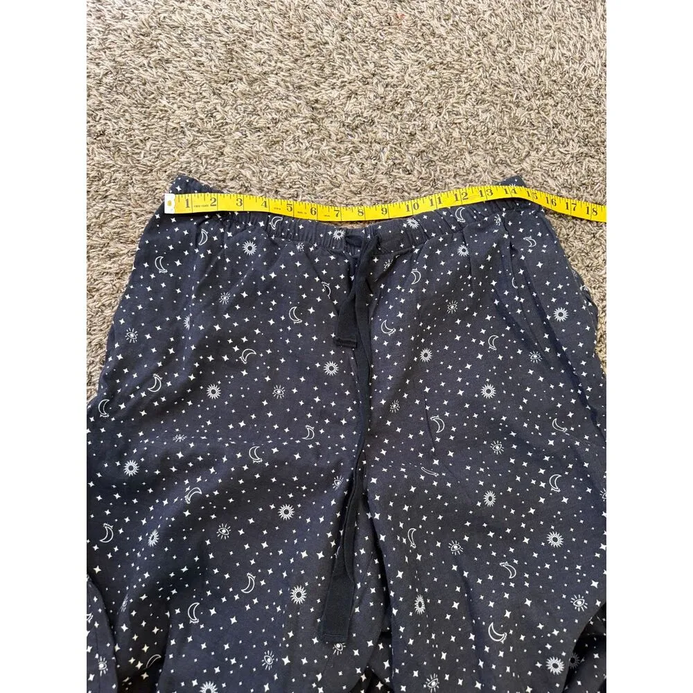 Victorias Secret Pink Black Celestial Moon Star Print Pajama Set Sz L Goth Size L - Image 12