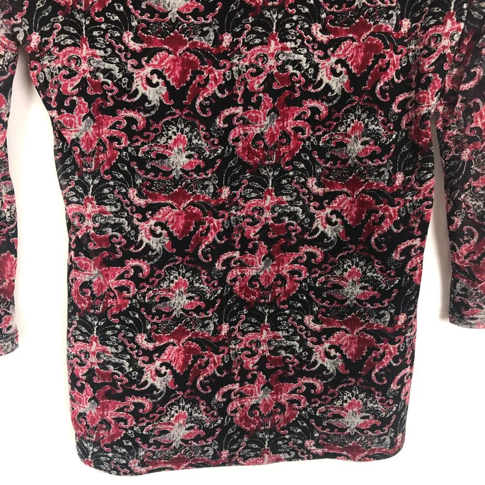 Y2K GNW Top Womens Medium Retro Floral Mesh Boho Fairygoth Whimsygoth Grunge Black - Image 8