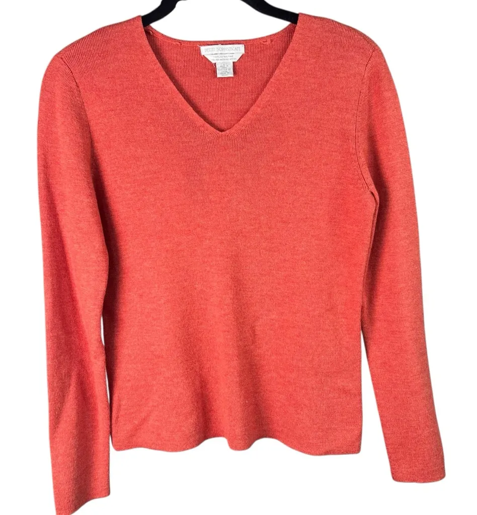 Petite Sophisticate Women’s V-Neck long sleeve Wool Sweater Size Small - Image 1