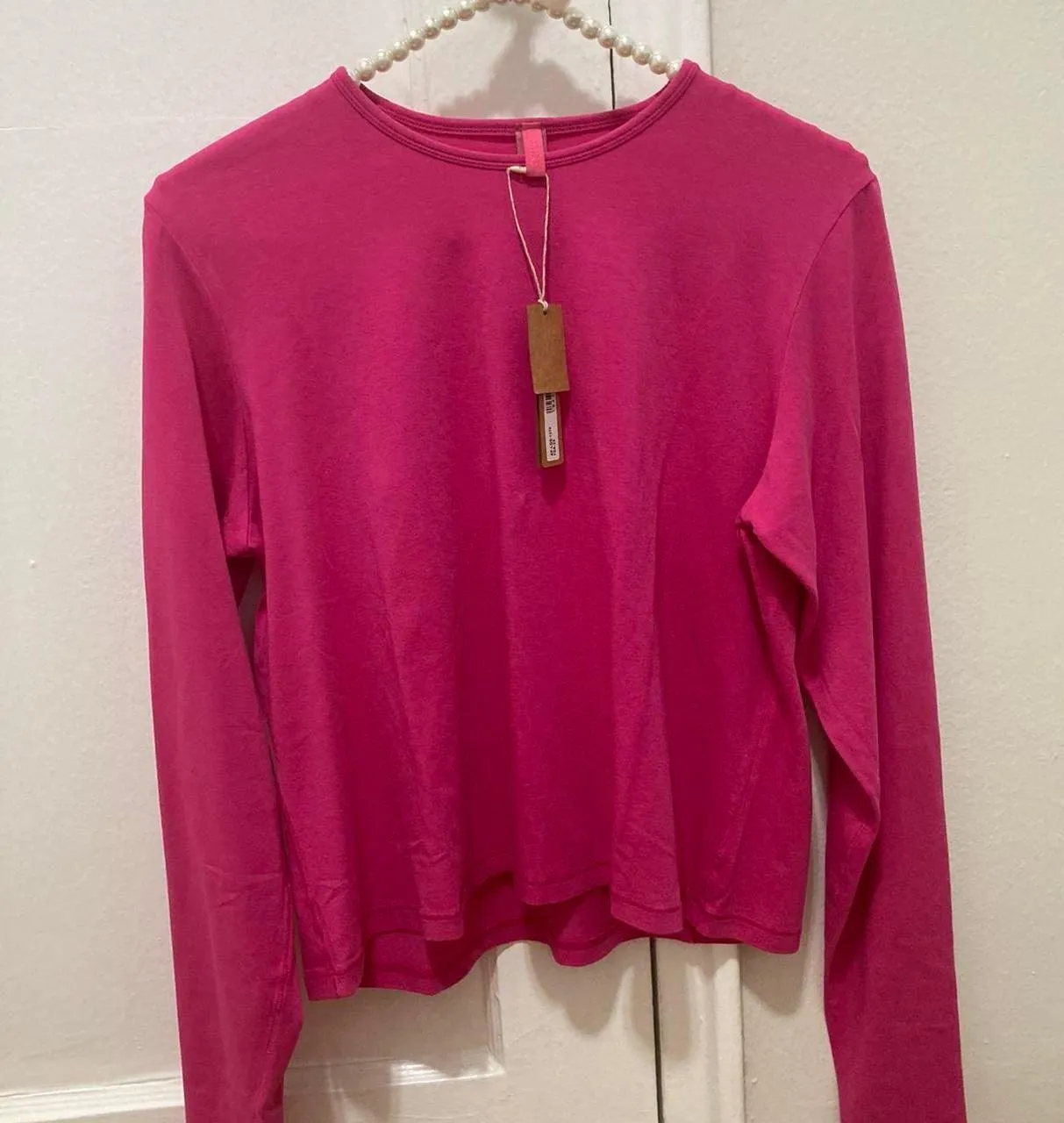 NWT  Cropped Long Sleeve T-Shirt Top AP-LGS-1370 Raspberry Size 2X - Image 5