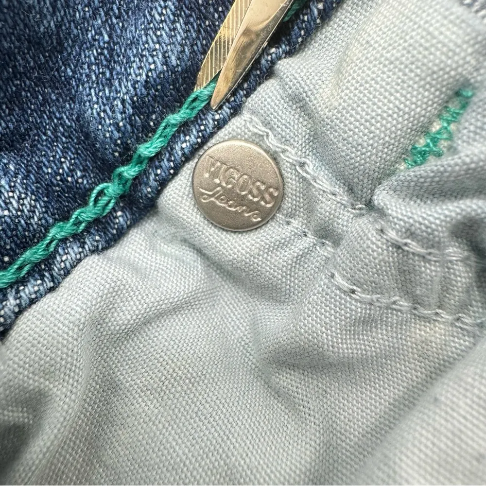 Vigoss Bleached Distressed 5 Pocket Medium Wash Denim Capri Jeans Size 7/8 - Image 10