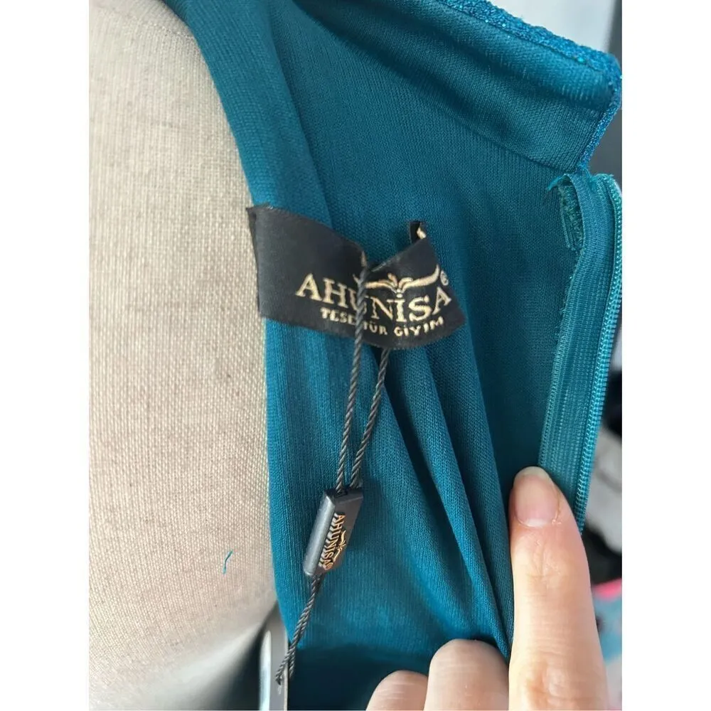 Blue/green long sleeve dress size 12 - Image 5