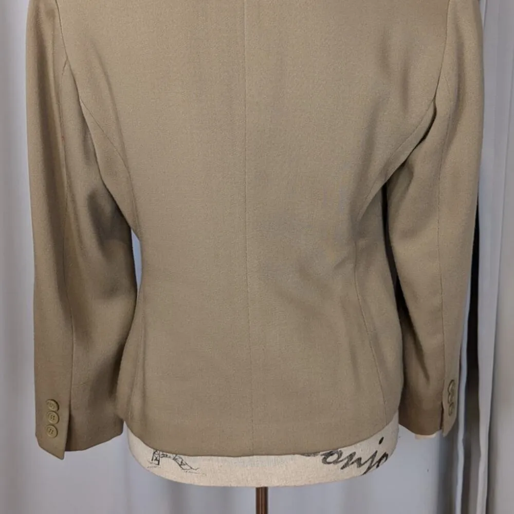 90s Vintage INC International Concepts Double Breasted Wool Pant Suit Tan Size 8 - Image 15