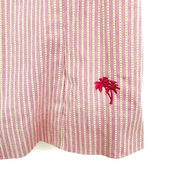 Island Republic size‎ 8 tank top pink green striped scalloped side zip Barbie - Image 5