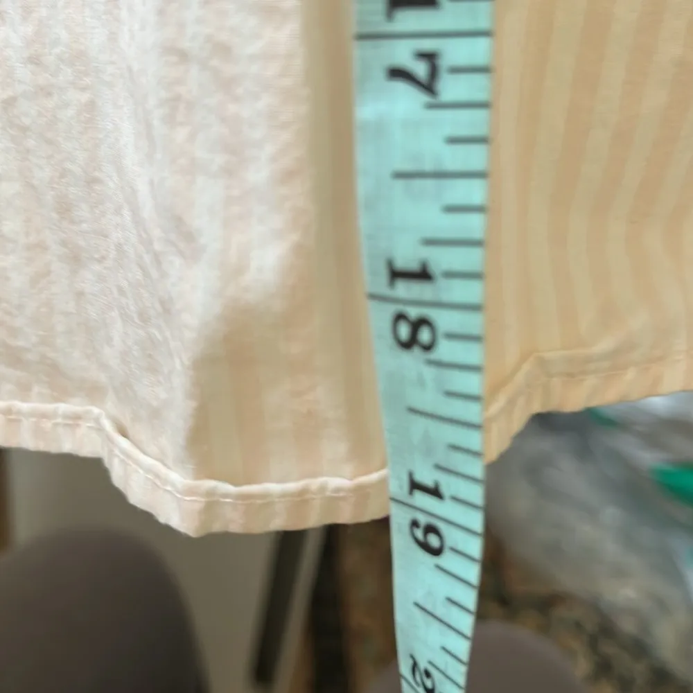 Madewell Pastel Pink Striped Short Top Long Bell Sleeves Keyhole Back Size XXS - Image 9