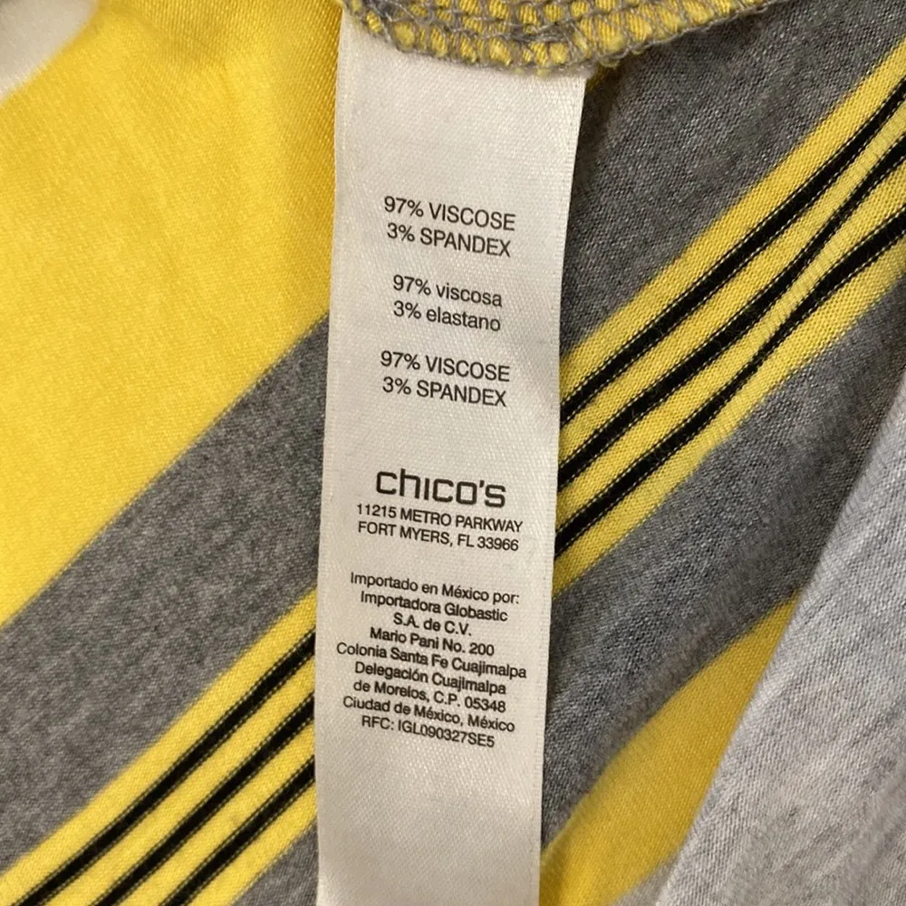 Chico’s Zenergy Tunic/ Shift Dress Chevron Striped Stretchy EUC Sz XL Yellow - Image 6