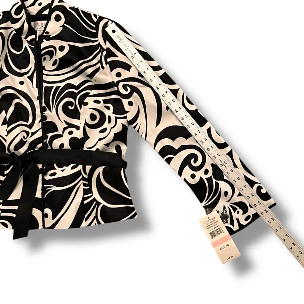 NWT J.R.NITES Women Black White Business Office Siren Blazer Jacket Sz 10 - Image 11