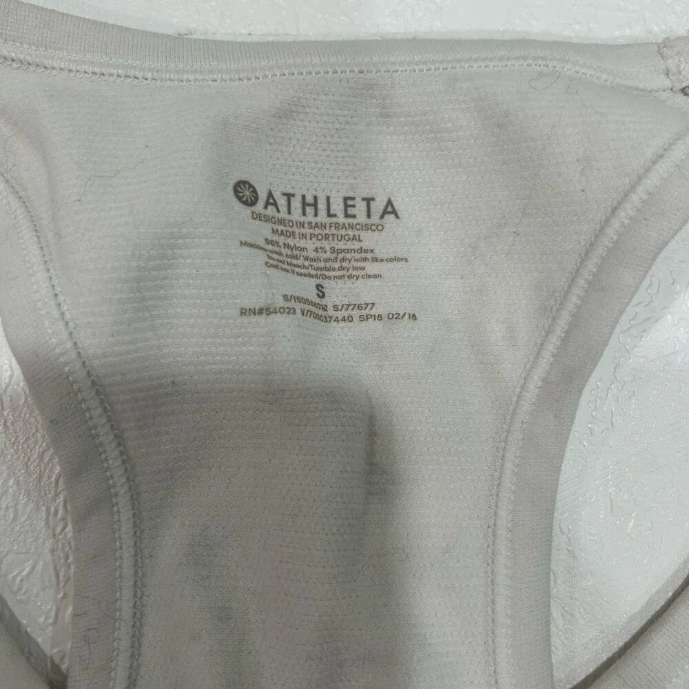 Athleta Gray Ruched Racerback Tank Top Size S | Seamless Performance Activewear - Image 3