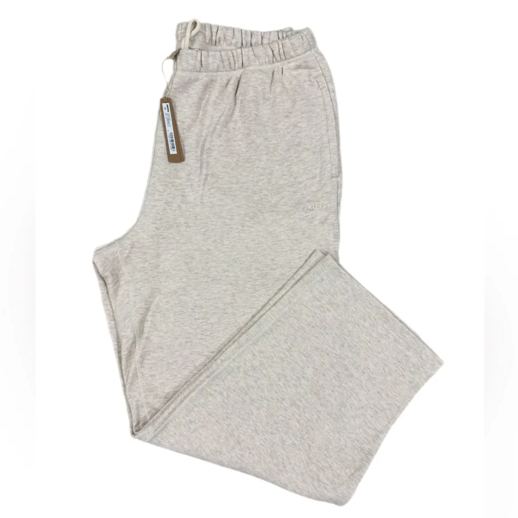 SKIMS Cotton Fleece Classic Straight Leg Pant – Oatmeal Heather – XL – NWT - Image 2