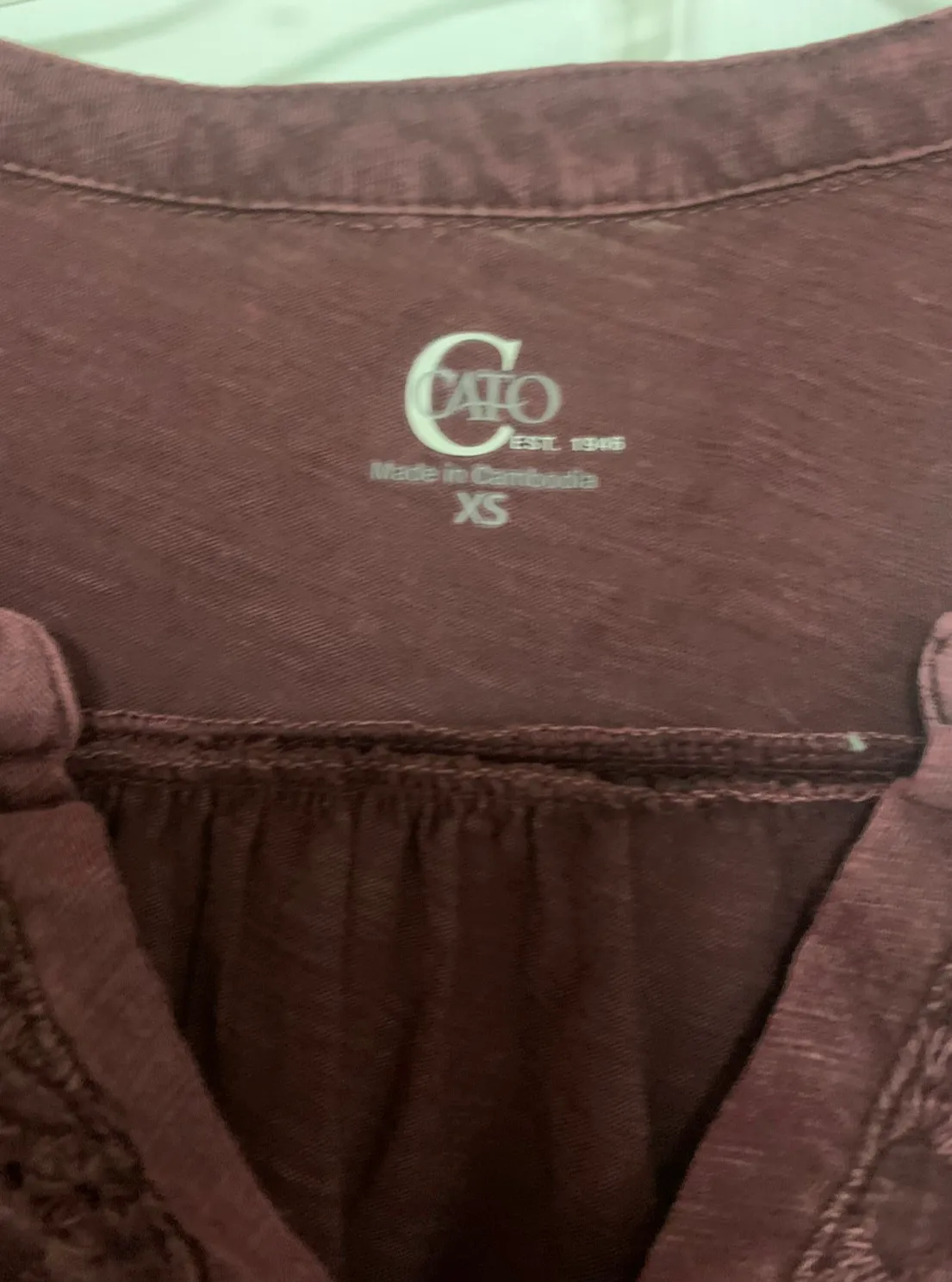 3/4 Length Burgundy Shirt - Image 2
