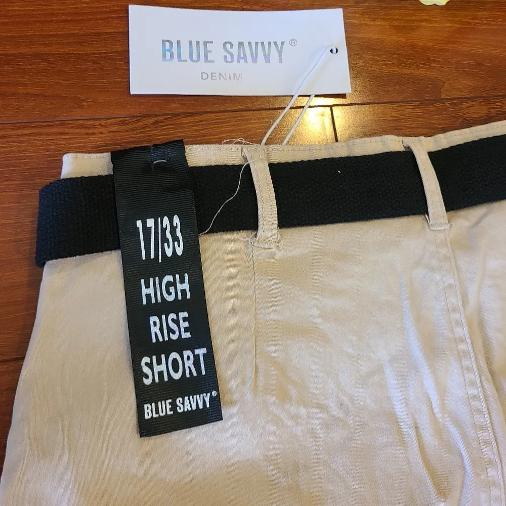 Blue Savy Denim Kahki High Rise Shorts Size Jr 11 or 33 inches - Image 6