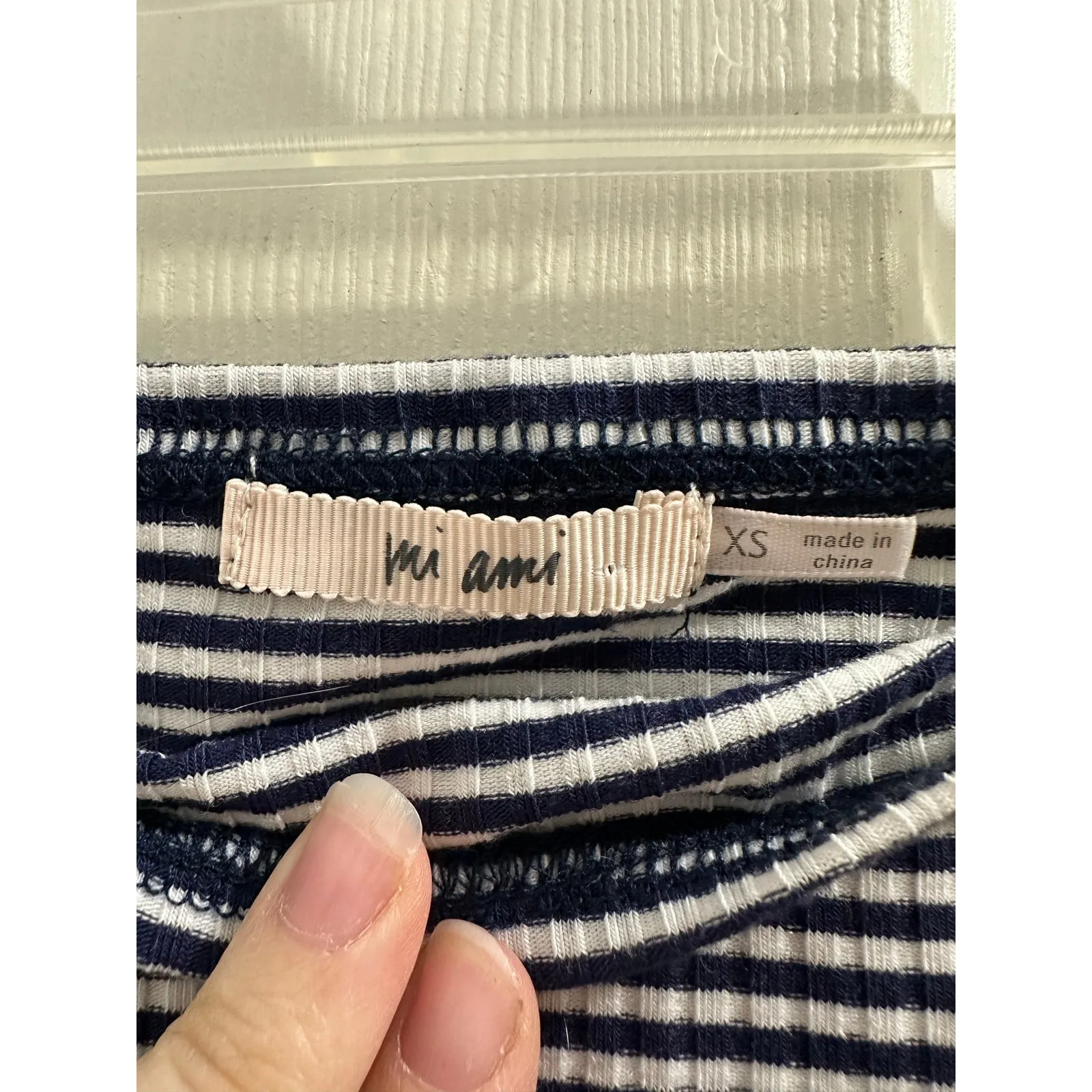 Mi Ami by Francesca’s Stretch Knit Striped Faux Wrap Striped Mini Skirt XS/S - Image 6