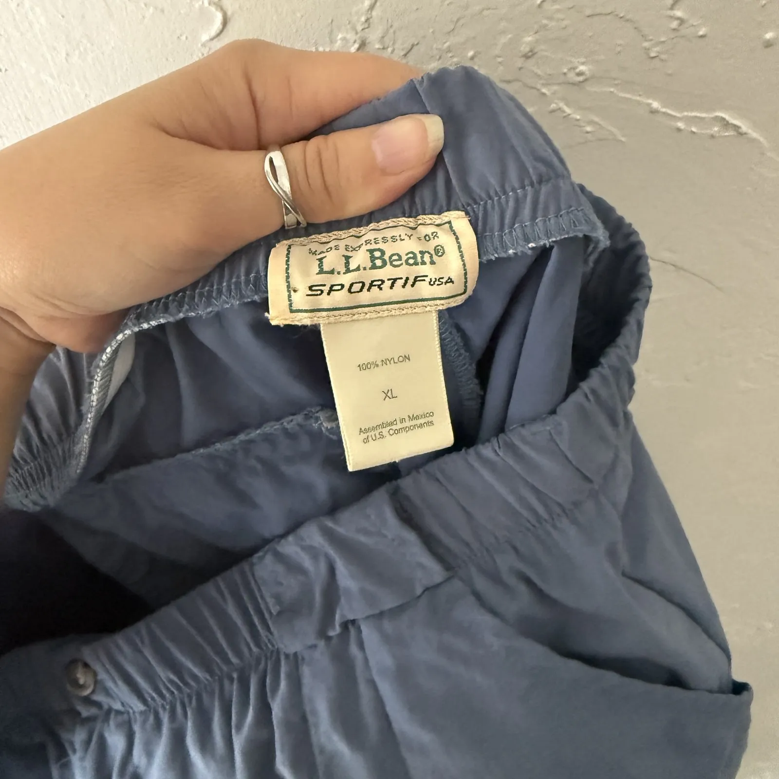 LL Bean Sportif Pants Vintage XL Blue Nylon Cargo Outdoor Hiking Lightweight USA - Image 9