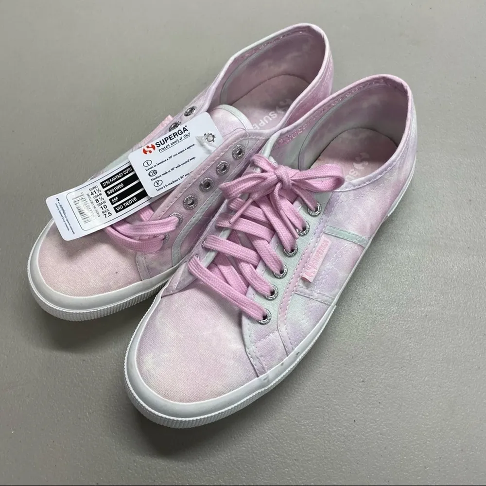 Superga Fantasy Sneaker Low Top Pink Purple Tie Dye Fantasia Cotu Womens Size 10 - Image 2