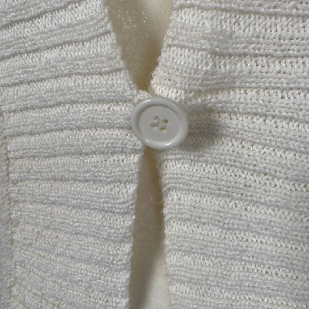 New York & Company women's medium ivory cream soft long sleeve stretchy cardigan - Image 6