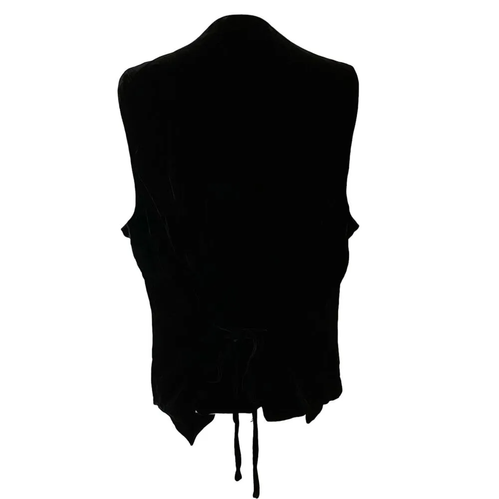 Coldwater Creek Size M 10 12 Black Velvet Vest Festival Party Holiday Drapey - Image 2