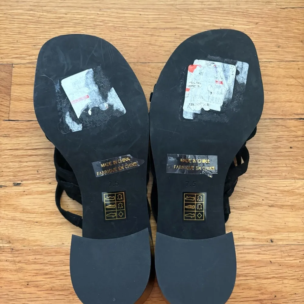 Jeffrey Campbell Black Leather Strappy Sandals Size 7.5 - Image 4