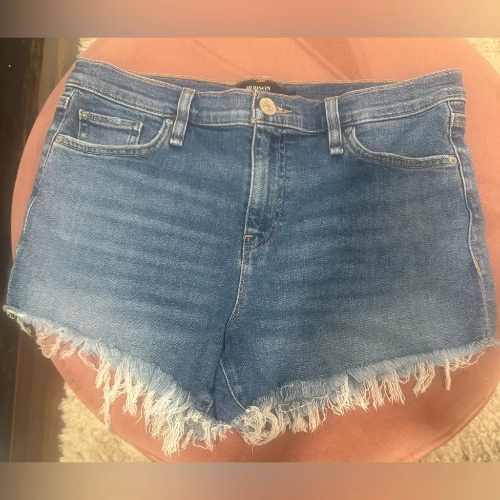 Hudson Jeans Blue Jean Shorts Distressed Cut-Off - Image 4