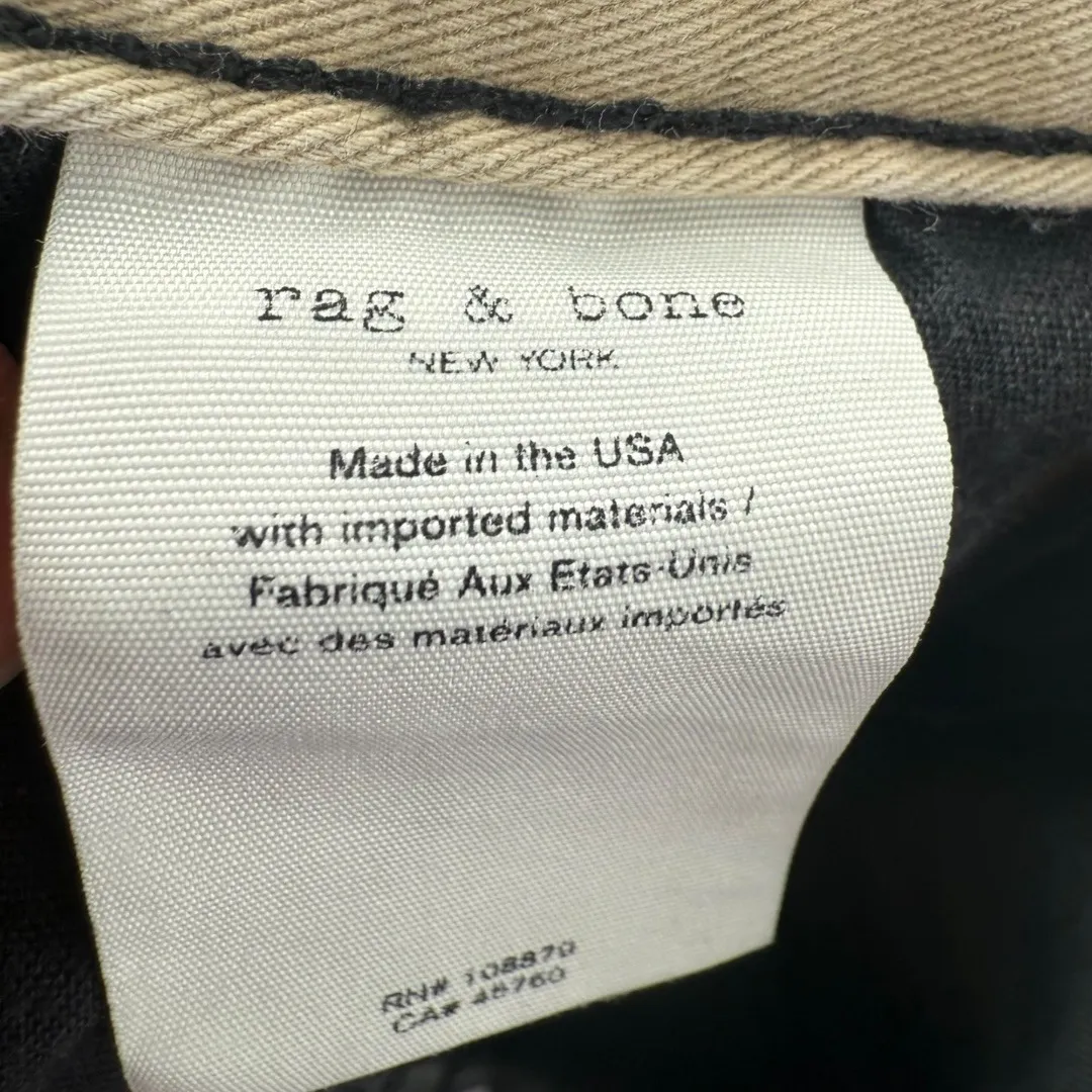 rag & bone Women's Rosa Mid Rise Boyfriend Jeans Black Magic Size 25 Distressed - Image 16