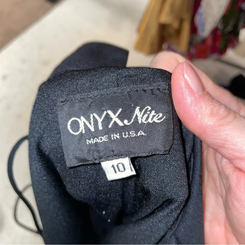 Vintage Y2K Black tuxedo formal column maxi dress skinny straps prom wedding 😻 - Image 9